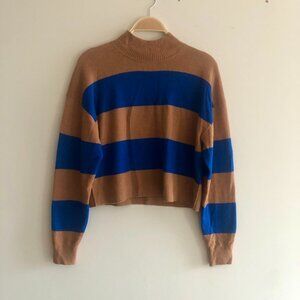 EVERLANE STRIPED WOOL TURTLENECK SWEATER SZ SMALL S
